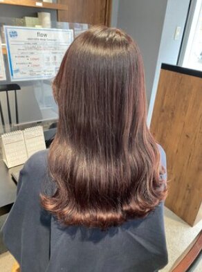 大人可愛い＊艶髪レッドブラウン＊波巻き