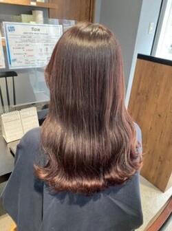 大人可愛い＊艶髪レッドブラウン＊波巻き