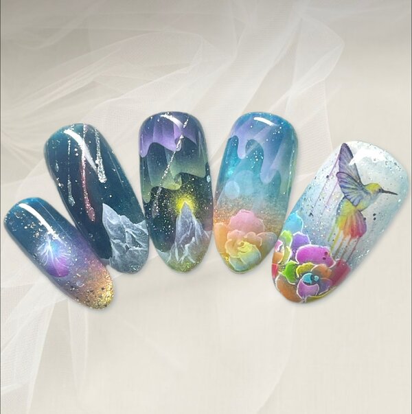 鬼塚ちひろさんの曲「流星群」デザイン|Nail Space COVO ネイルスペース コーヴォ