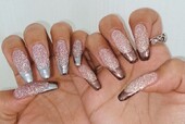 「ハンド ミドルコース」フラッシュネイルをベースにミラーでフレンチ！ ギラギラ感満載です！|Nail Salon Linda