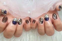 「ハンド ミドルコース」ヒョウ柄のアートをところどころ取り入れたおしゃれなデザインでとても素敵です！