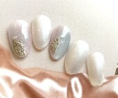 透け感×メタリックが上品に溶け合う、大人の冬ニュアンス|栃木県宇都宮市　ネイルサロン　ミッシュネイル