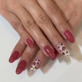 ワインレッド×ヒョウ柄ネイル★|栃木県宇都宮市　ネイルサロン　ミッシュネイル