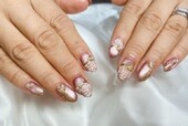 「ハンド ミドルコース」ツイードネイルとミラー、マグネットを混ぜたデザインでキラキラ華やかです！|Nail Salon Linda