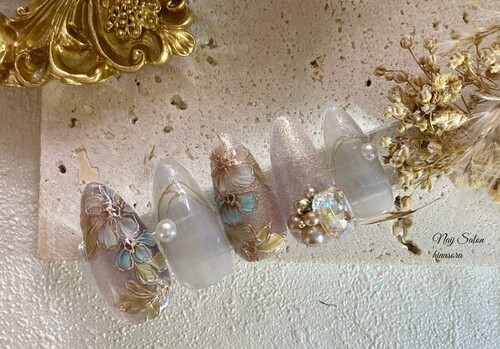 3Dストーンフラワーネイル