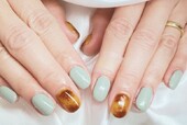「ハンド マグネット・ワンカラー」ピンクと黒で甘辛ミックス！艶きらかわいいです！   |Nail Salon Linda