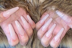 「ハンド ワンカラー＋長さだし10本」長さ出し10本にスキンカラーで指が長く見えて美しいです！