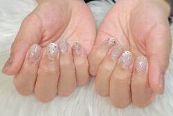 「ハンド ライトコース「星」 ショートネイルでも激カワな星ホロドットマグネイル★* ホロはハートにも変更可能です！