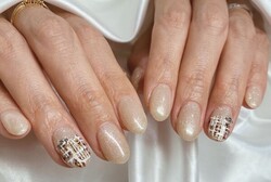 「ハンド 定額デザイン」当店の定額にはツイードネイルがあります！ 秋冬の定番、かつ人気デザインです！