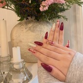 ワインレッド×チェックネイル★|栃木県宇都宮市　ネイルサロン　ミッシュネイル