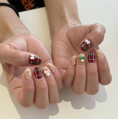 クリスマス×チェックネイル★