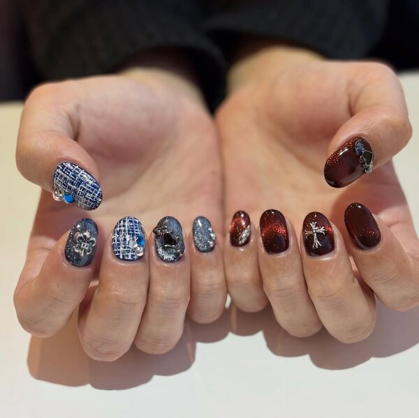 ツイード×マグネットネイル★|栃木県宇都宮市　ネイルサロン　ミッシュネイル