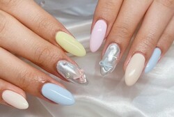 「ハンド 定額デザイン」お色味をパステルカラーに変更してパキッと可愛らしいデザインに変化しました＾＾|Nail Salon Linda