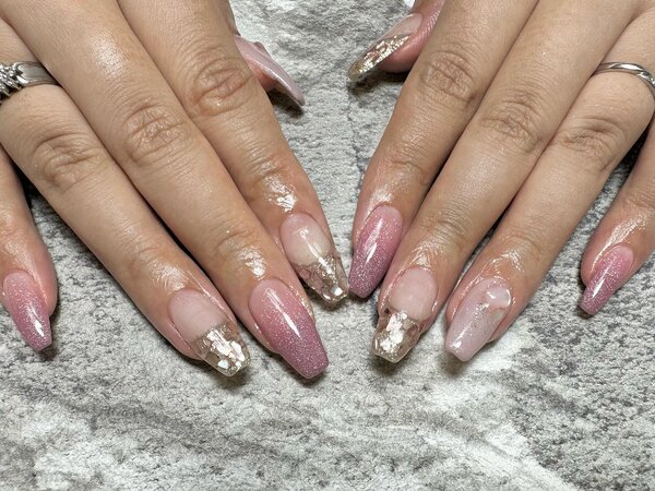 ピンク×シェルフレンチ|hays. nail&amp;eyelash