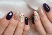 「ハンド 定額デザイン」カラー変更でネイビーに、大人っぽさがUPしています！|Nail Salon Linda