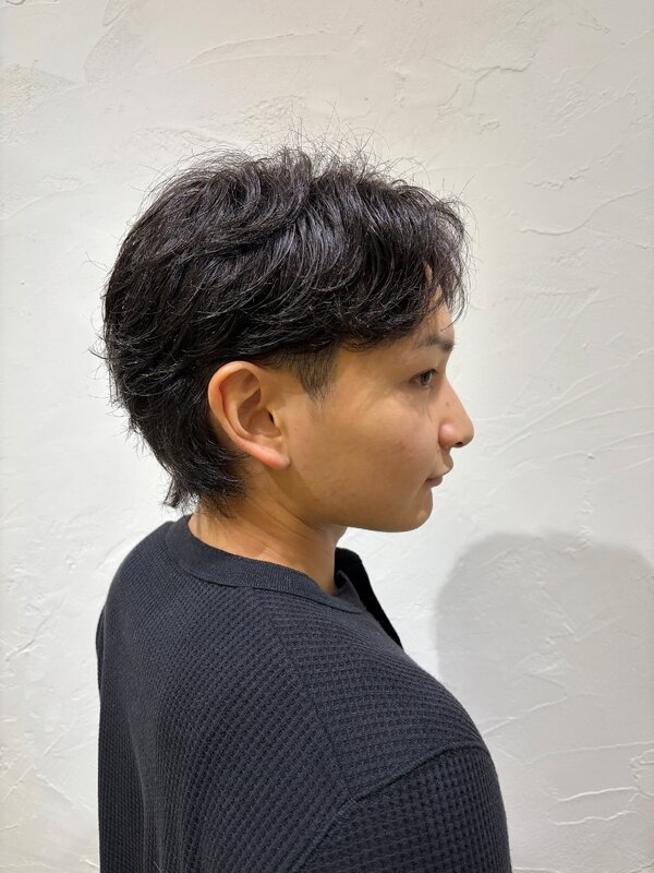 黒髪センターパート × メンズウルフ|Infini-Y’s　ウェルディ長泉店