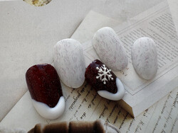 【定額ジェルネイル】ニットのような質感×雪モチーフ|栃木県宇都宮市　ネイルサロン　ミッシュネイル