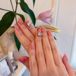 シアーピンク×ビジューネイル★|栃木県宇都宮市　ネイルサロン　ミッシュネイル