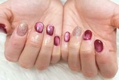 「ハンド マグネット」ボルドーのマグネットは大人カッコ良いデザインにしてくれます！|Nail Salon Linda