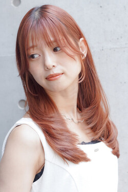 小顔レイヤー　ワンカール　カッパーブラウンカラー|Hair Make TOP SHAPE