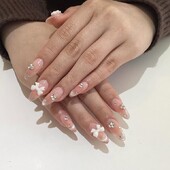 チーク×マグネットフレンチ×リボンネイル★|栃木県宇都宮市　ネイルサロン　ミッシュネイル