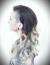 デザインカラーとバレイヤージュで表現する耳かけモードスタイル|ヘアサロン DAMANI 表参道／外苑前