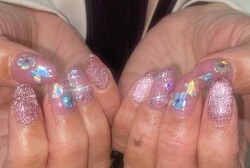 「ハンド ライトコース」ピンクとブルーの組み合わせがぴったりでとても可愛いです♪|Nail Salon Linda