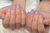 「ハンド グラデーション」爽やかなパープルのグラデーション！ パーツ追加でキラキラ度もアップです^ ^|Nail Salon Linda