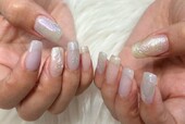 「ハンド 定額デザイン」ニュアンスアートの定額デザインです！ 爽やかカラーで初夏にもおすすめ◎|Nail Salon Linda
