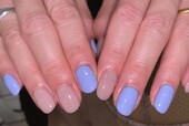 「ハンド ワンカラー」サンドジェルと水色で夏らしいお色味でかわいいです！|Nail Salon Linda