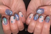 「ハンド ミドルコース」梅雨の時期もネイルにデザインを取り込むことで気分UPです！|Nail Salon Linda