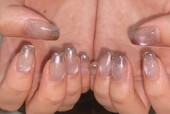 「ハンド ミドルコース」マグネットベースに先端側をミラーでお洒落な仕上がりです！|Nail Salon Linda