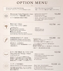 オプションメニュー ～ Option Menu ～|ISSOU head spa｜イッソウヘッドスパ東京代々木店