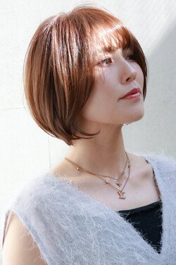 ツヤ感コッパーボブナチュラルショートヘア|Hair Make TOP SHAPE