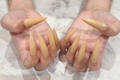 「ハンド ワンカラー＋10本チップ長さだし」落ち着いた色味のワンカラーです。|Nail Salon Linda