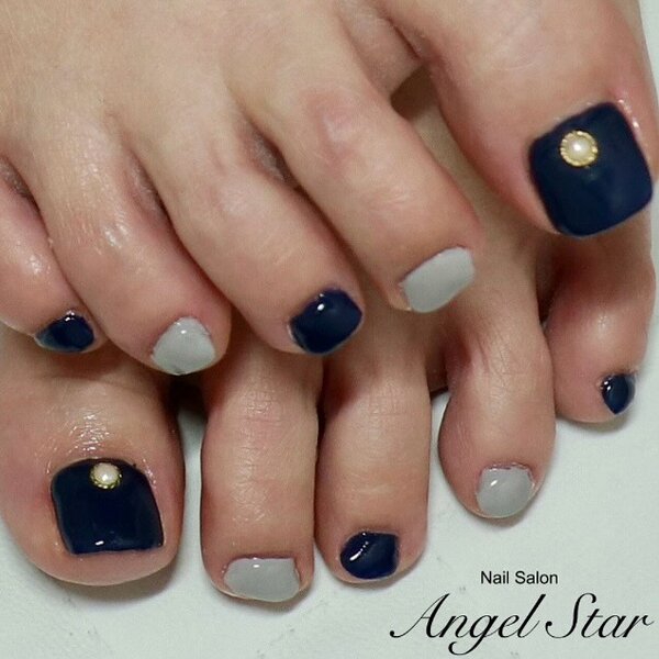 フットネイル（ブルー×パープル系）|Nail Salon Angel Star