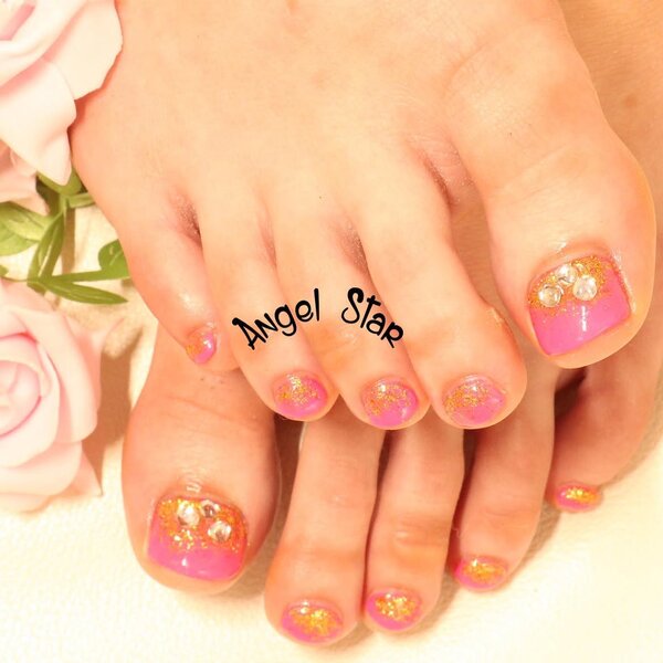 フットネイル（ピンク系）|Nail Salon Angel Star