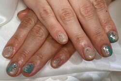 「ハンド 定額デザイン」海のような夏らしいデザインです！|Nail Salon Linda