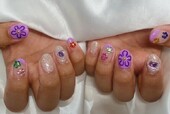 「ハンド ミドルコース」お花を手書きやパーツでつくり盛りだくさんです！|Nail Salon Linda