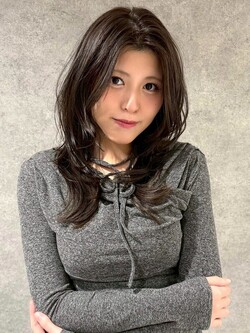 顔周りレイヤー×アッシュブラウン