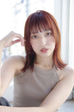 暖色ピンクブラウンボブ|Hair Make TOP SHAPE