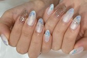 「ハンド 定額デザイン」ラメ入りの白で夏らしくなります！|Nail Salon Linda