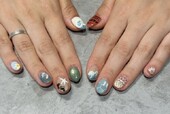 「ハンド ミドルコース」モアナ“イメージ”アート 海や自然をテーマにしたイメージアート。 世界観t取り入れたデザイン！|Nail Salon Linda