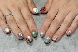 「ハンド ミドルコース」モアナ“イメージ”アート 海や自然をテーマにしたイメージアート。 世界観t取り入れたデザイン！|Nail Salon Linda