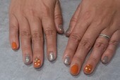 「ハンド 定額デザイン」鮮やかなオレンジが可愛い夏ネイルです。|Nail Salon Linda