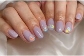 「ハンド 定額デザイン」コーティング後のぷっくりが可愛らしいデザインです！|Nail Salon Linda