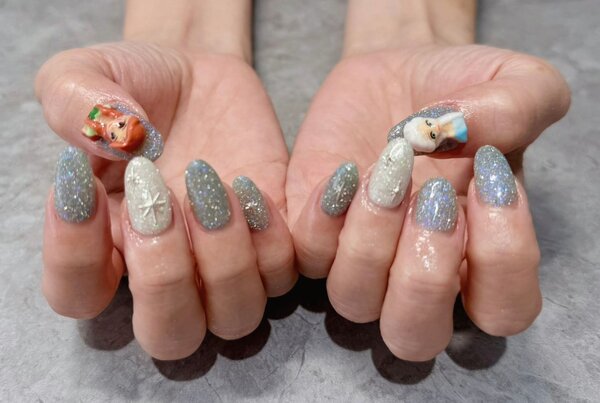 「ハンド ミドルコース」お持ち込みパーツで世界観をそのまま再現しています。|Nail Salon Linda