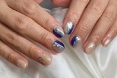 「ハンド 定額デザイン」海のようなデザインで夏におすすめです！|Nail Salon Linda
