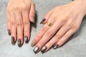 「ハンド マグネット・ワンカラー」ポイントでフラッシュと星と月が可愛いデザインです|Nail Salon Linda