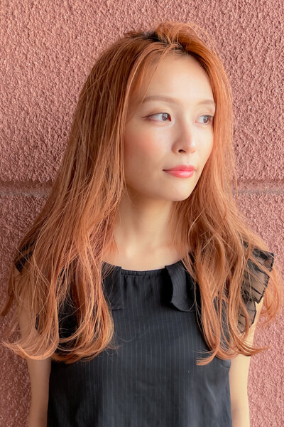 [アイキャッチ]韓国風オレンジブラウン×ロングレイヤーで艶めく大人可愛い髪へ